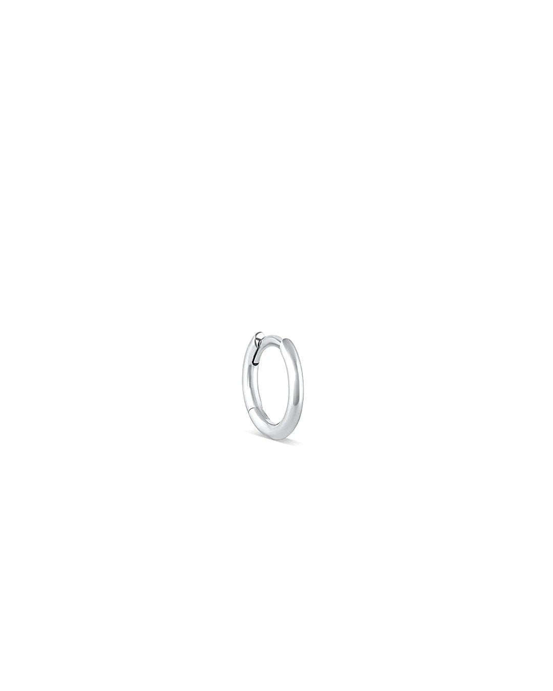 White Gold Tone Classic Huggie Earring