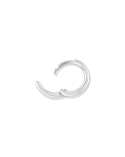 White Gold Tone Classic Huggie Earring