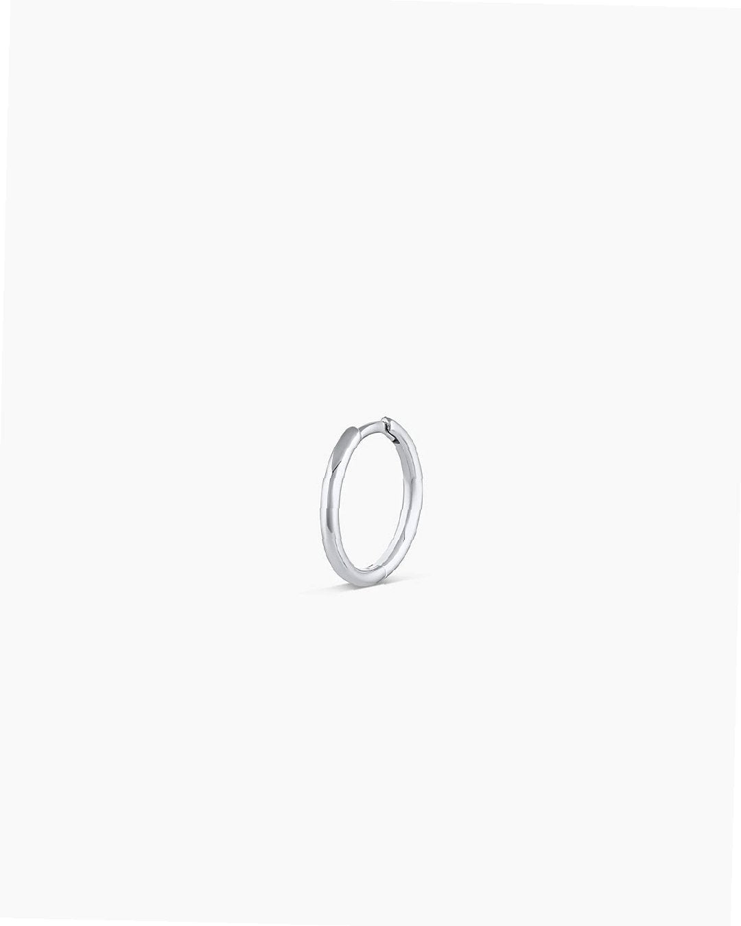 White Gold Tone Classic Huggie Earring