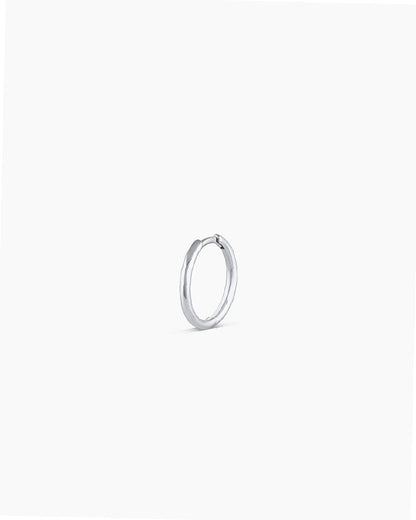 White Gold Tone Classic Huggie Earring