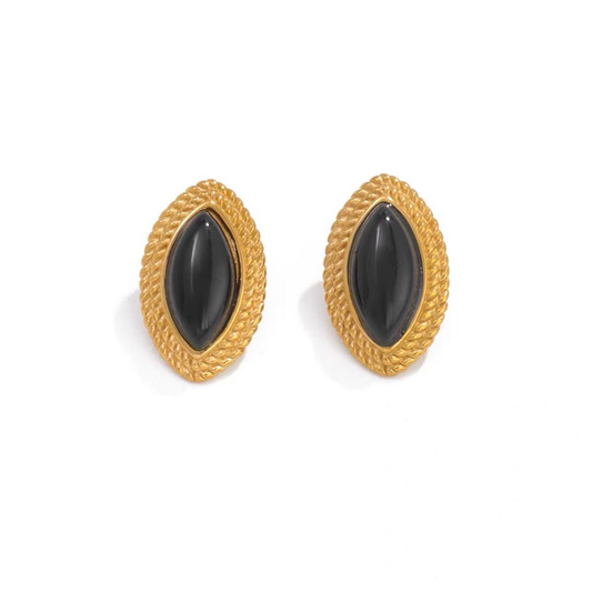 Minimalist Geometric Drop Earrings — Polished Gold Modern Dangle