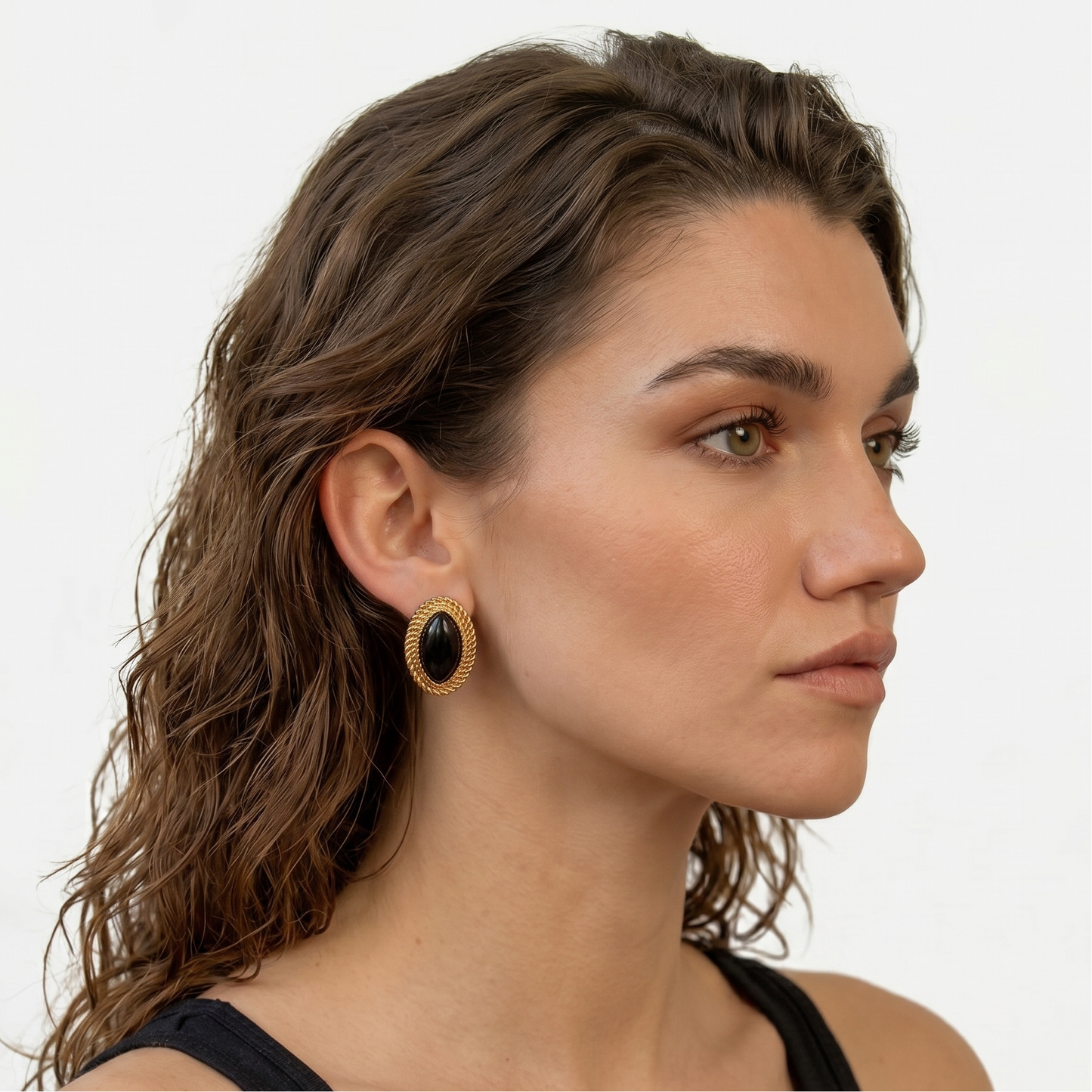 Minimalist Geometric Drop Earrings — Polished Gold Modern Dangle