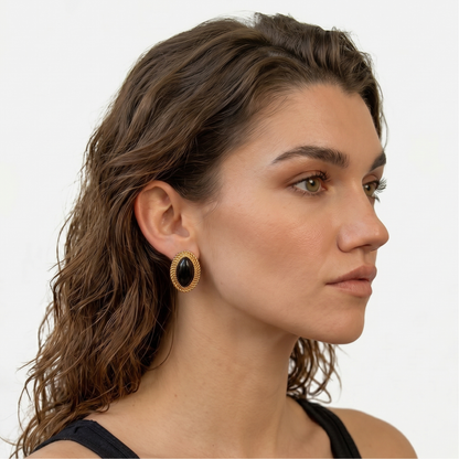 Minimalist Geometric Drop Earrings — Polished Gold Modern Dangle