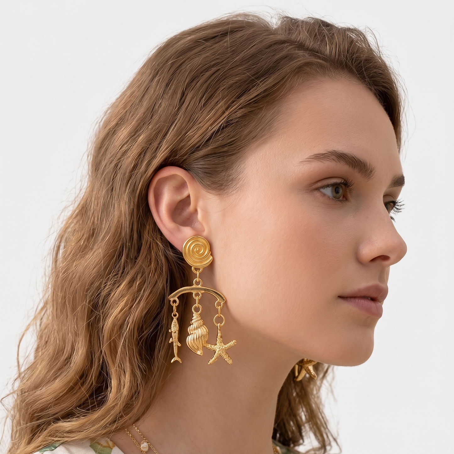 Seashell Drop Earrings — Summer Beach Boho Statement Dangle