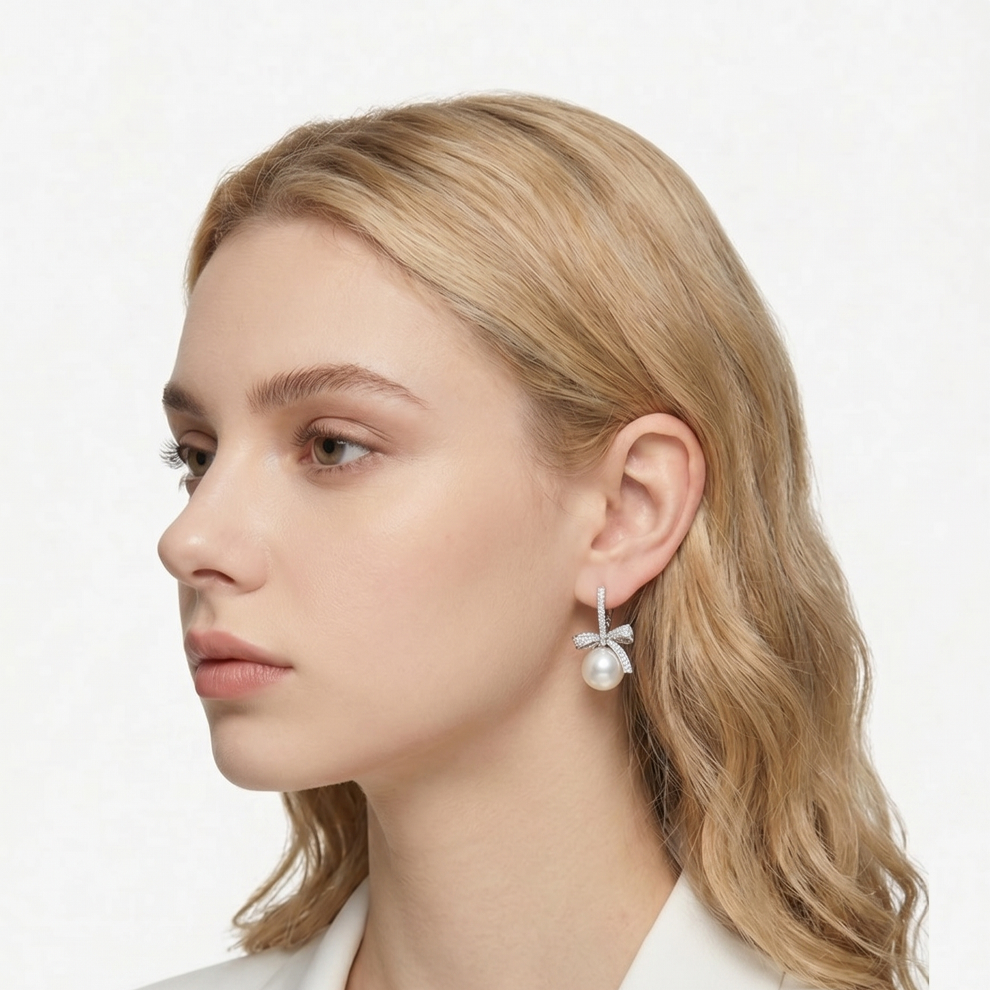 Pearl Bow Drop Earrings — Vintage French Romantic Dangle