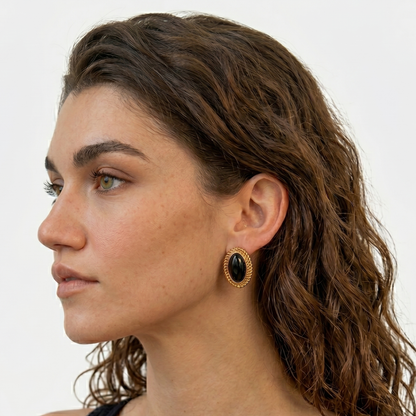 Minimalist Geometric Drop Earrings — Polished Gold Modern Dangle