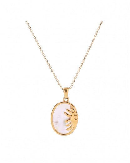 Radiant Sun Mother of Pearl Charm Necklace