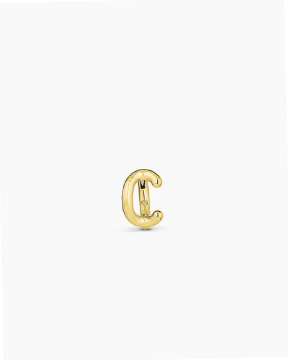 Initial Letter Huggie Earring