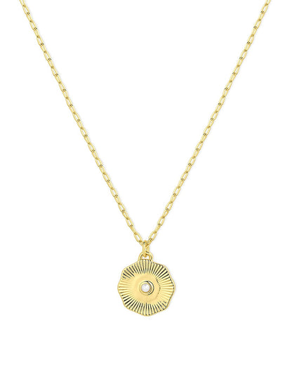 Birthstone Coin Pendant Necklace