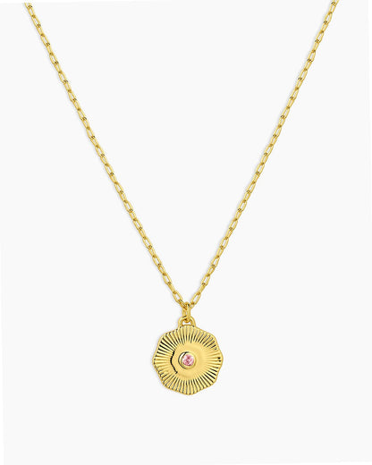 Birthstone Coin Pendant Necklace