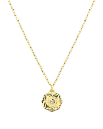 Birthstone Coin Pendant Necklace