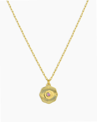 Birthstone Coin Pendant Necklace
