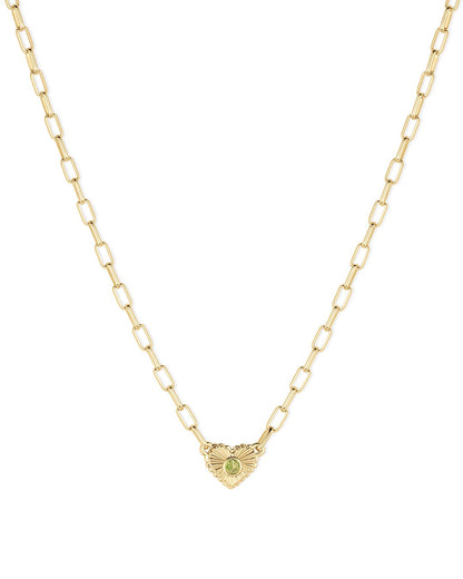 Birthstone Heart Pendant Necklace
