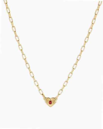 Birthstone Heart Pendant Necklace