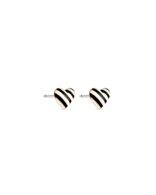 Campbell Enamel Heart Stud Earrings