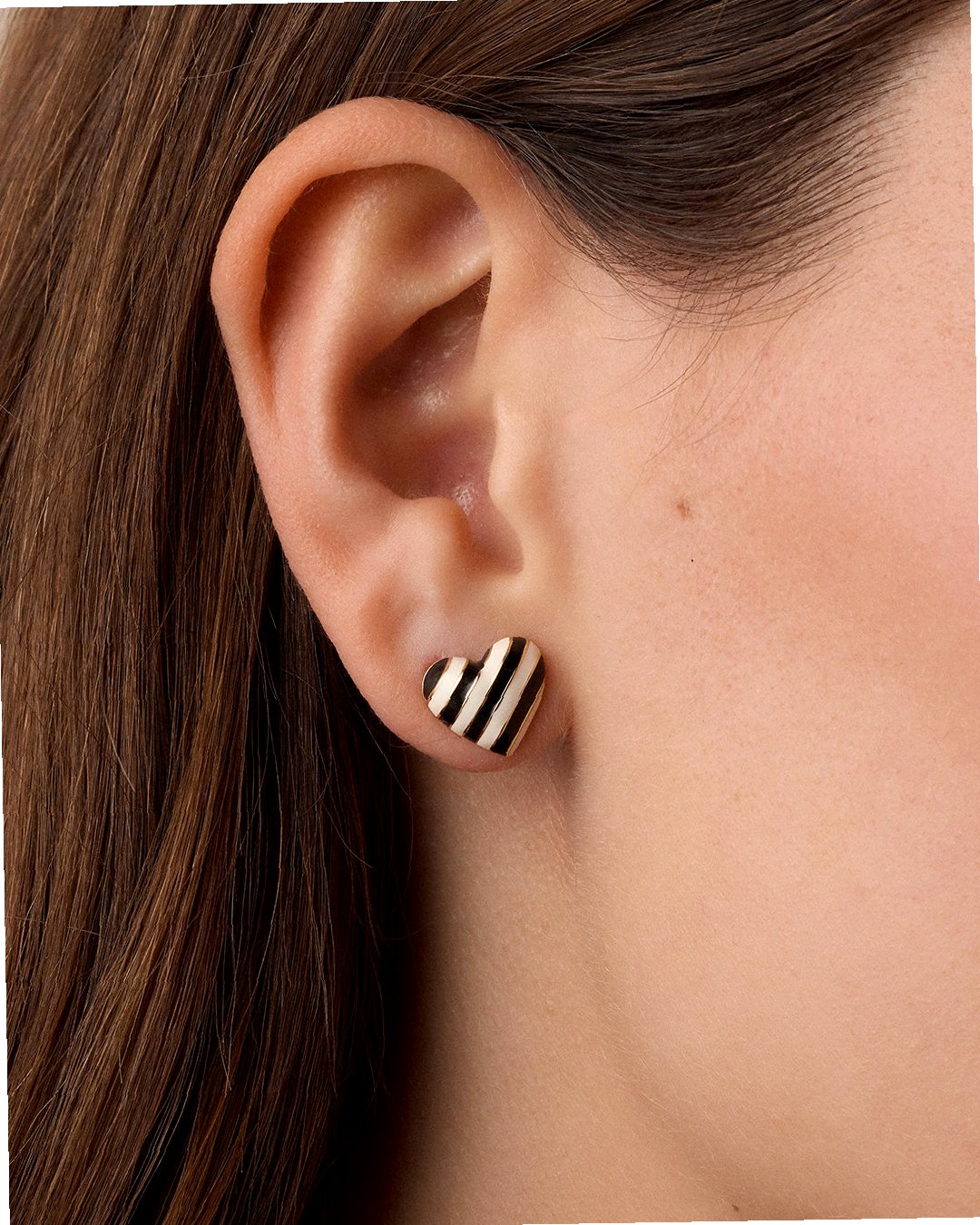 Campbell Enamel Heart Stud Earrings