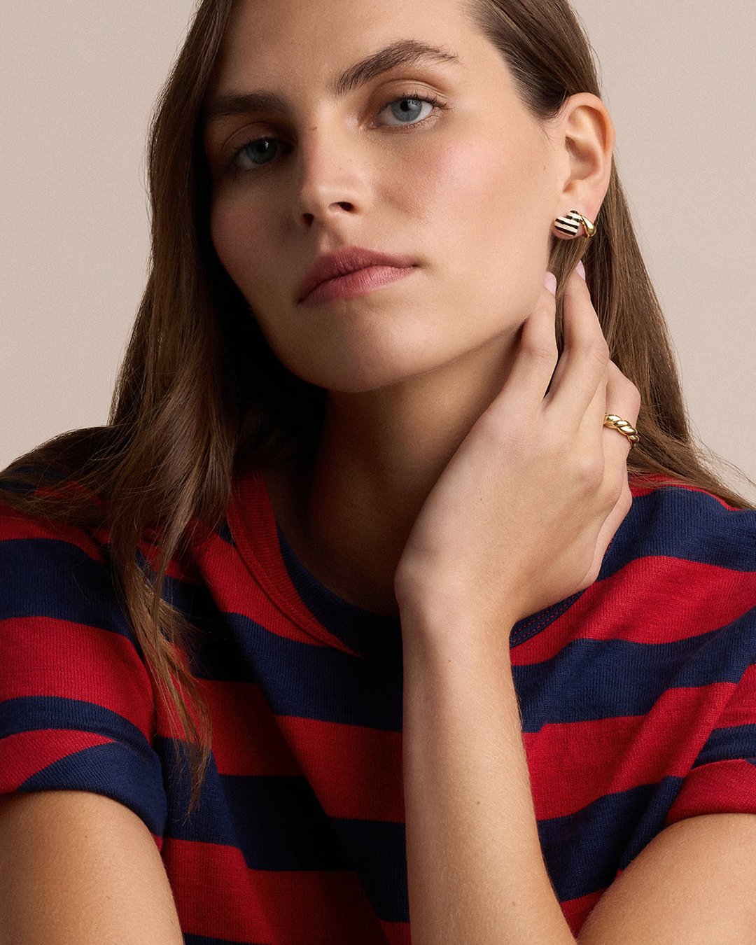 Campbell Enamel Heart Stud Earrings