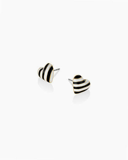 Campbell Enamel Heart Stud Earrings