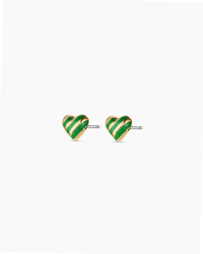 Campbell Enamel Heart Stud Earrings